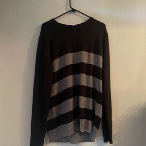 Black and gray striped sweater